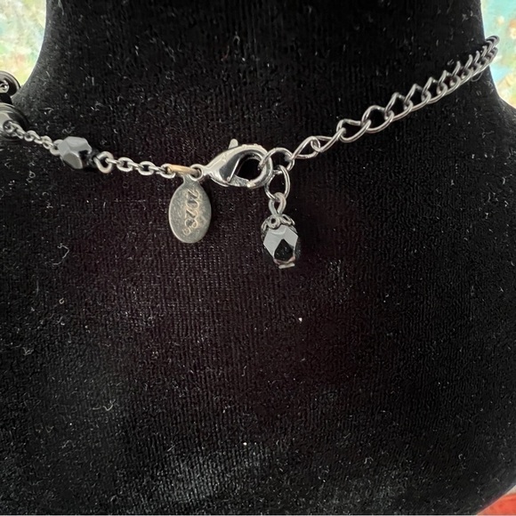 2028 Black and Silver Teardrop Vintage Feel Statement Necklace - Picture 5 of 5